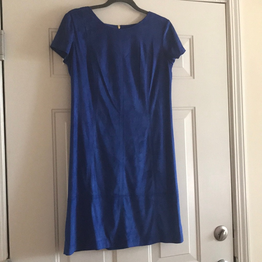 Indigo blue suede dress